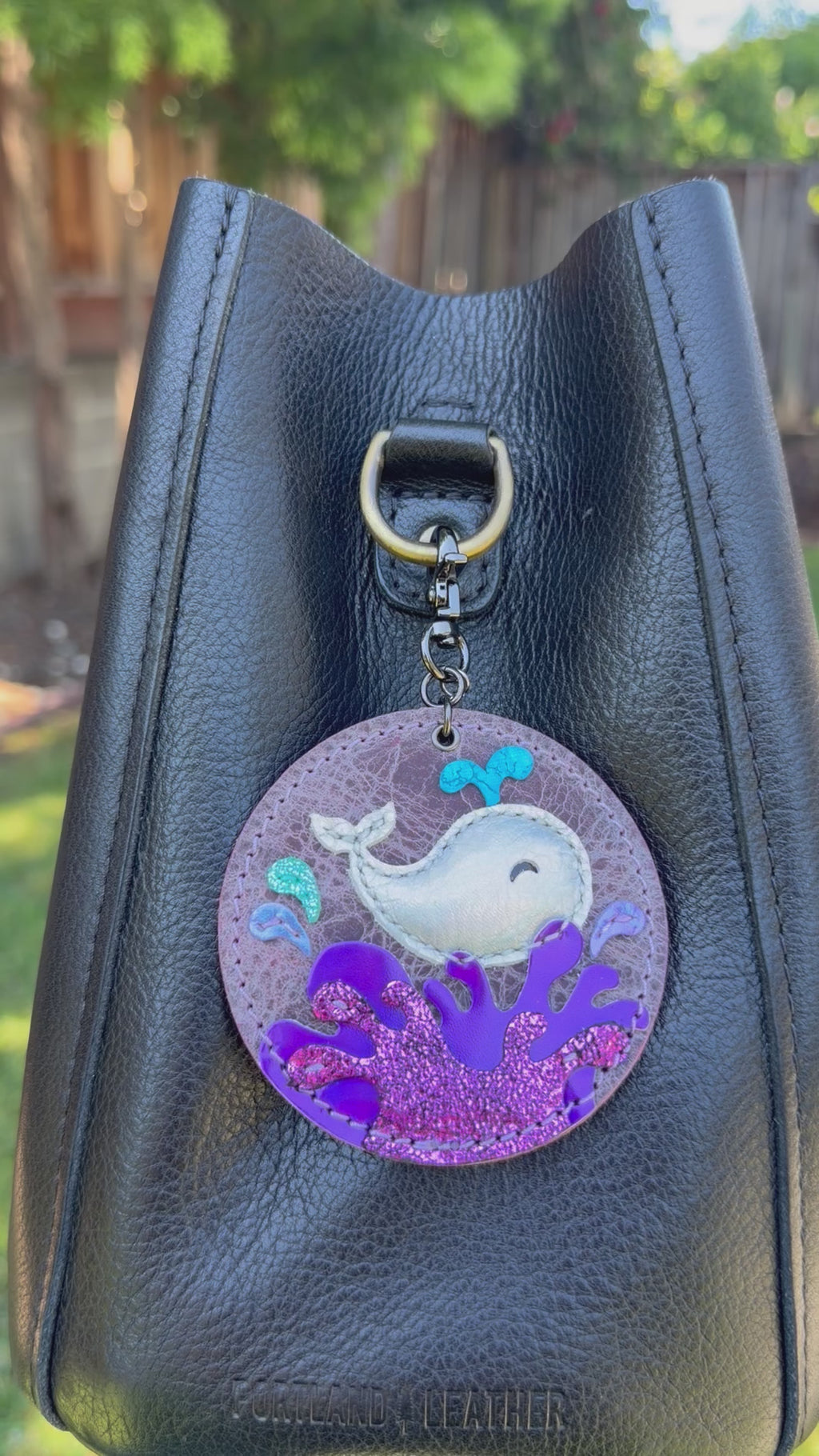 Whimsical ocean splash puffy whale