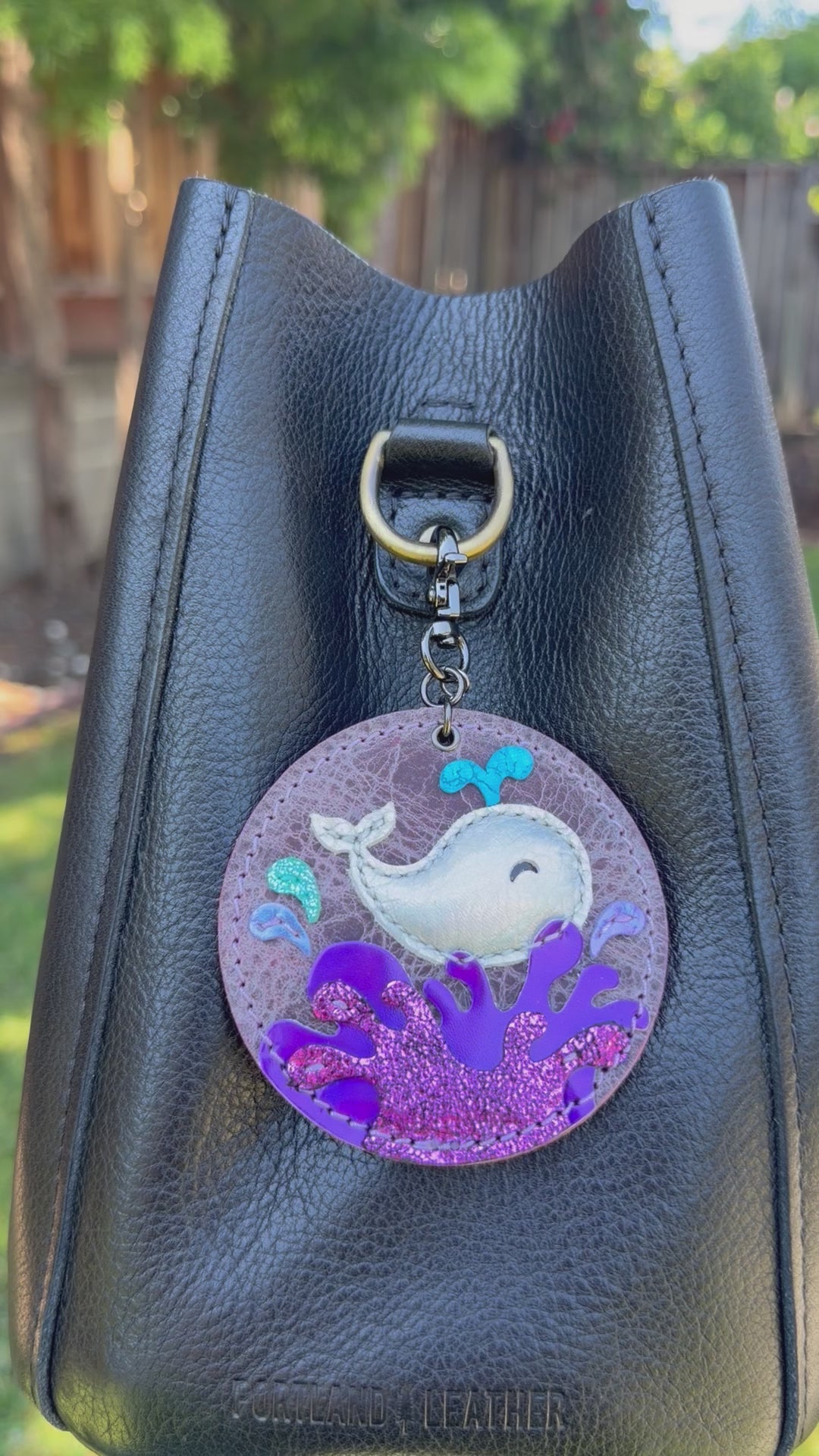 Whimsical ocean splash puffy whale